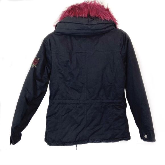 Holly Bracken NWT Parka With Red Faux Fur Collar S - Picture 2 of 13